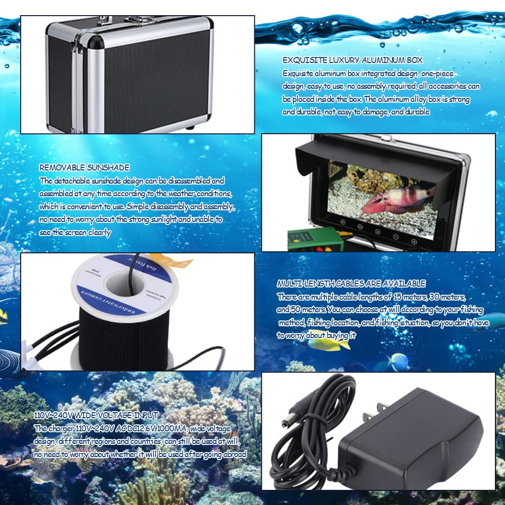 Telecamera Subacquea Per Pesca Con Monitor 9" - Finder Fish HD, Impermeabile, Luci LED - Foto 7