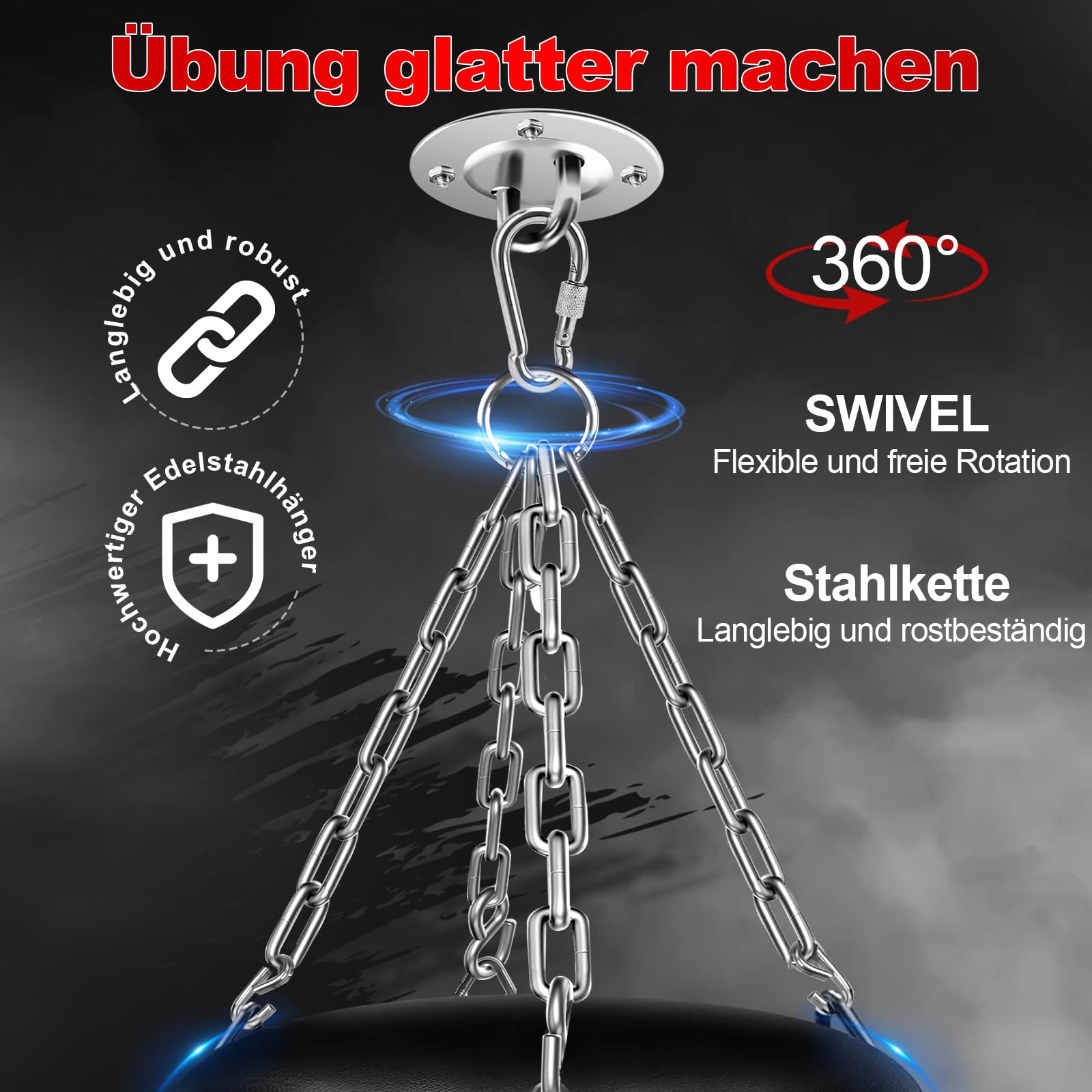 Boxsack-Set für Erwachsene, 120cm/4ft Oxford-Boxsack-Set mit 12oz Boxhandschuhen, geeignet für MMA-Karate-Kickboxen-Boxen-Muay-Thai-Training zu Hause oder im Fitnessstudio – unbefüllter Schwerer Sack