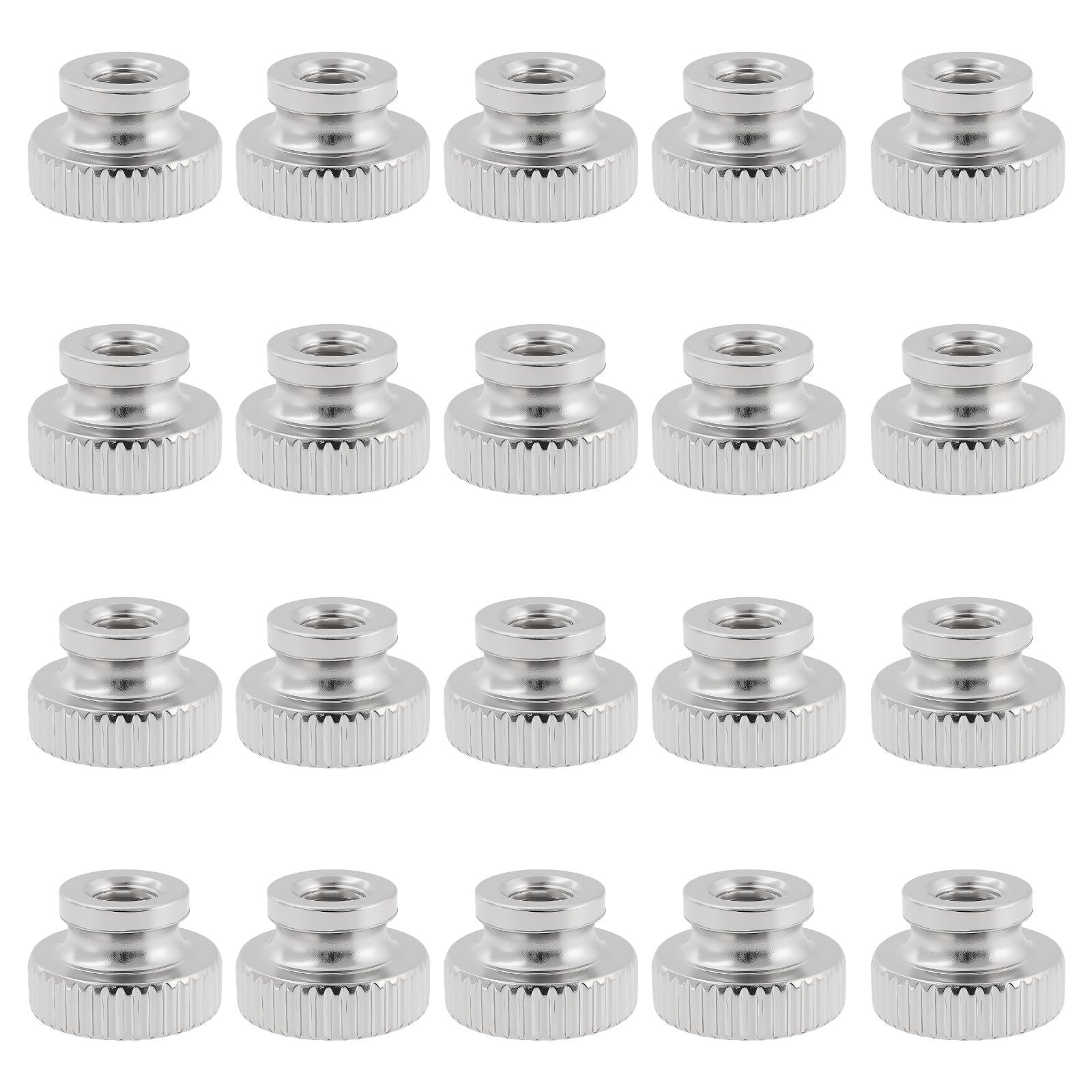 Briny River 80Pcs Knurled Thumb Nuts M4x0.7mm Step Hand Tightening Nut For 3D Printers Nickel Lating