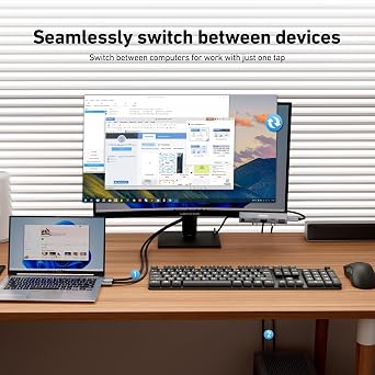 BENFEI USB 3.0 HDMI KVM Switch(8K@60Hz) with 4 USB 3.0 Ports for 2 Computers Sharging Monitor Keyboard Mouse