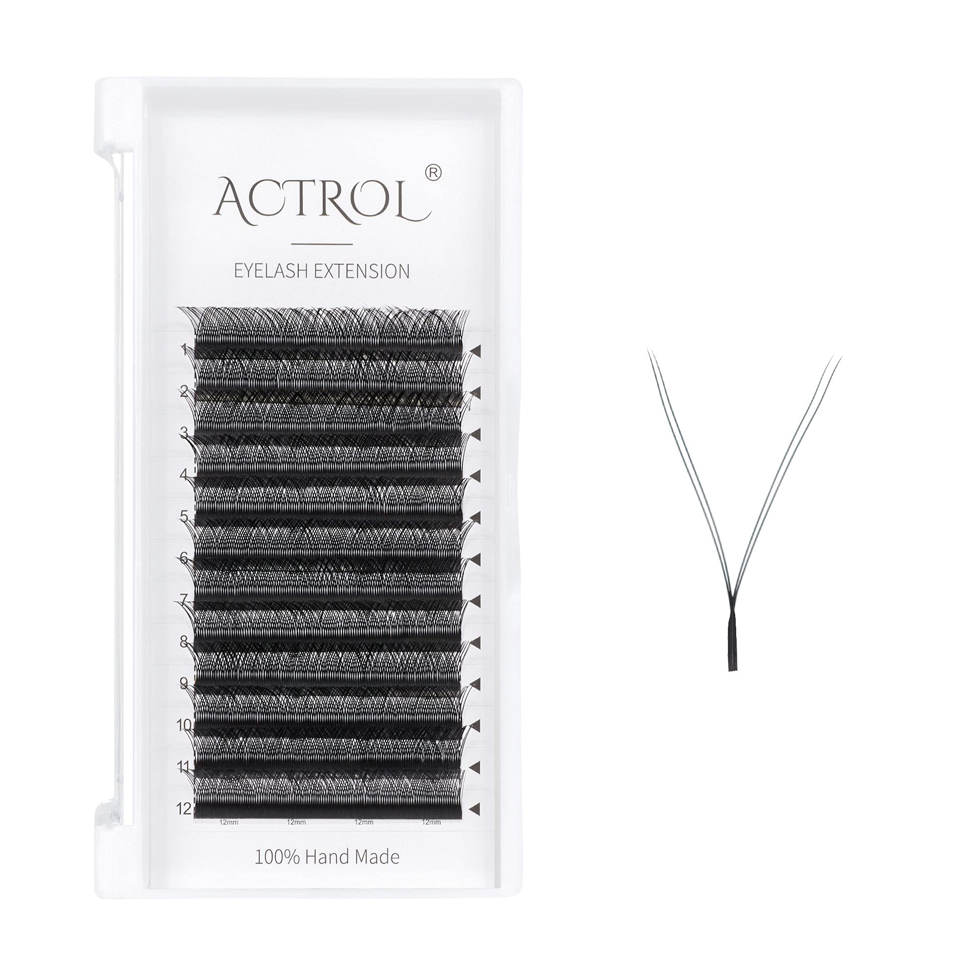 ACTROLYY Eyelashes Extension Lashes Black D Curl 0.07mm 13mm Lash Volume Extension Easy Fans Y Shaped Premade Soft Eyelashes Supply