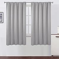 Vista 84 de LEMOMO Cortinas opacas de 42 x 84 pulgadas, juego de 2 paneles de cortinas con aislamiento térmico para oscurecer la habitación, cortinas