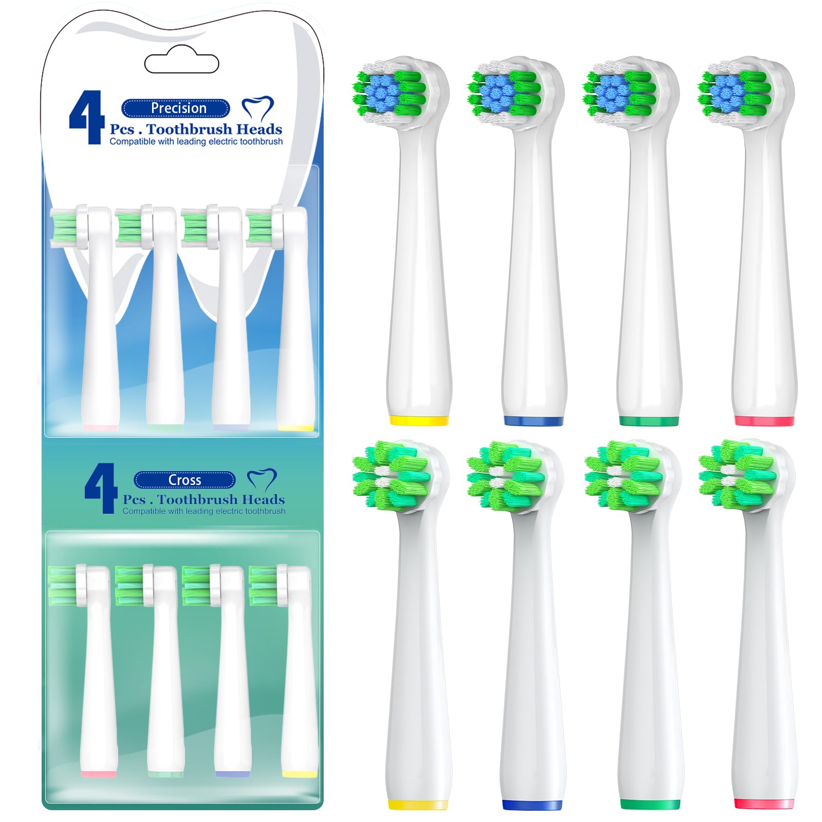 Replacement Toothbrush Heads Compatible with Oral B Braun Pro 1000 Electric Toothbrush Heads 8 Count Precision Clean Brush