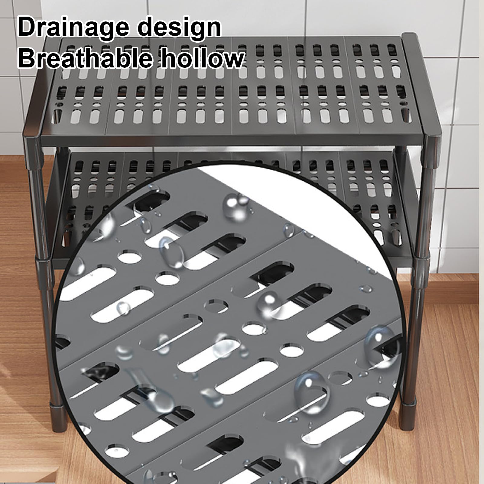 Generico Kitchen Counter Shelf, Micro-wave Rack Organizer, Multi-Functional Appliance Stand, 20,47 x 10,23 x 23,62 in, Ideal for Utensils, Tablewares, Pots, Pans, Seasoning Bottles, Space Saver