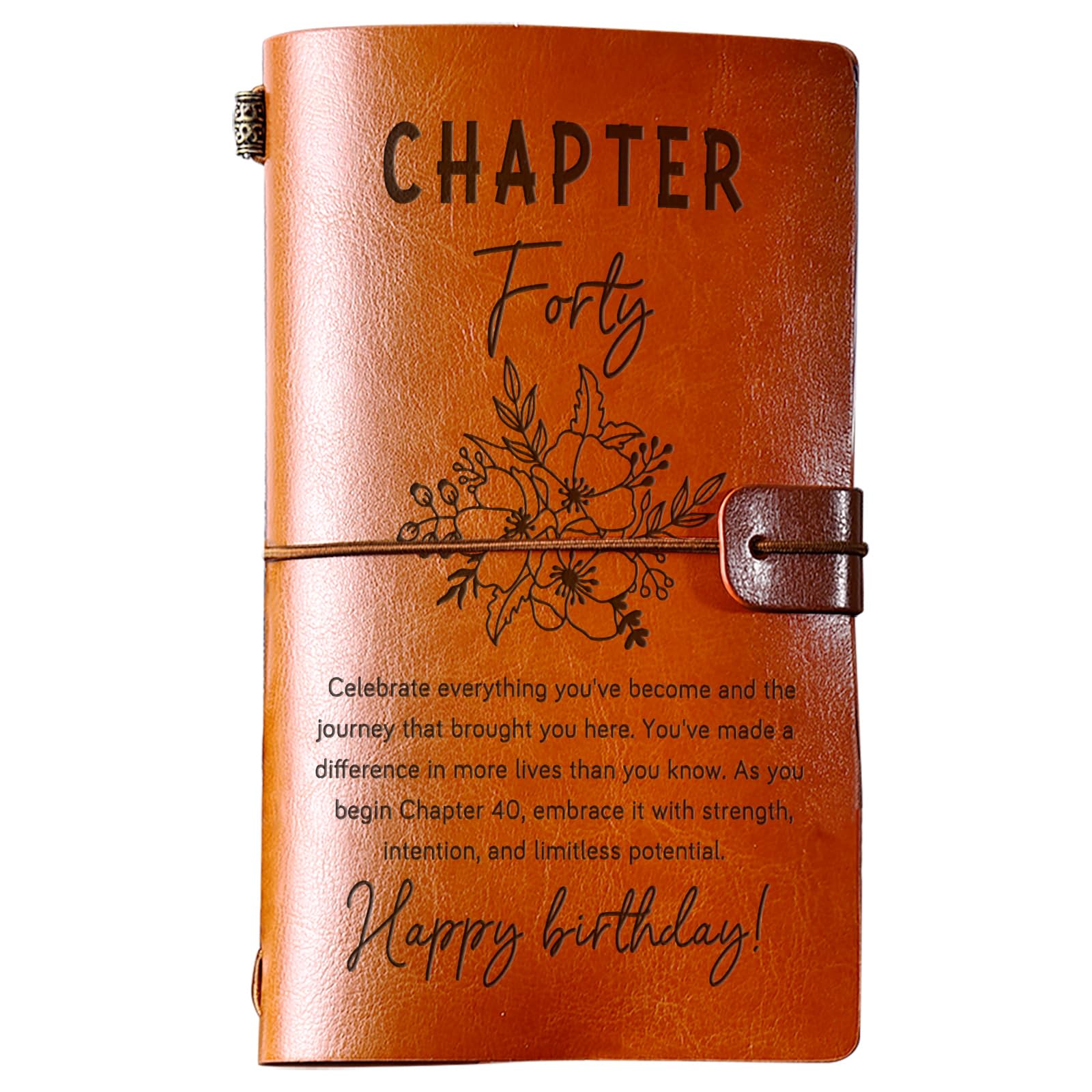 PRSTENLY 40th Birthday Gifts for Women Her, 140 Page Refillable Leather Journal 40 Year Old Birthday Gift for Women, Funny 40 Bday Gifts for Wife Daughter Sisters Friends Daughter In law Female