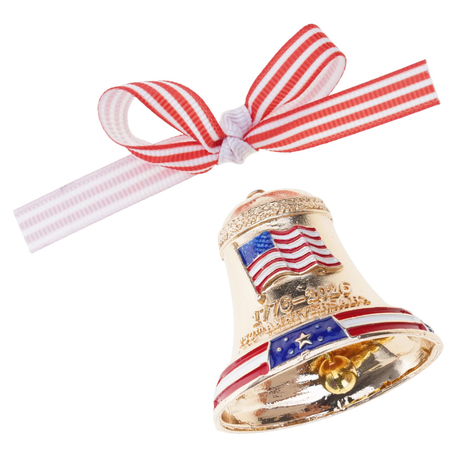 Jazuaiao 250th Anniversary Metal Bells Ornament for Christmas Tree, Mantels, Holiday Festival Decorations Metal Christmas Bells Decoration