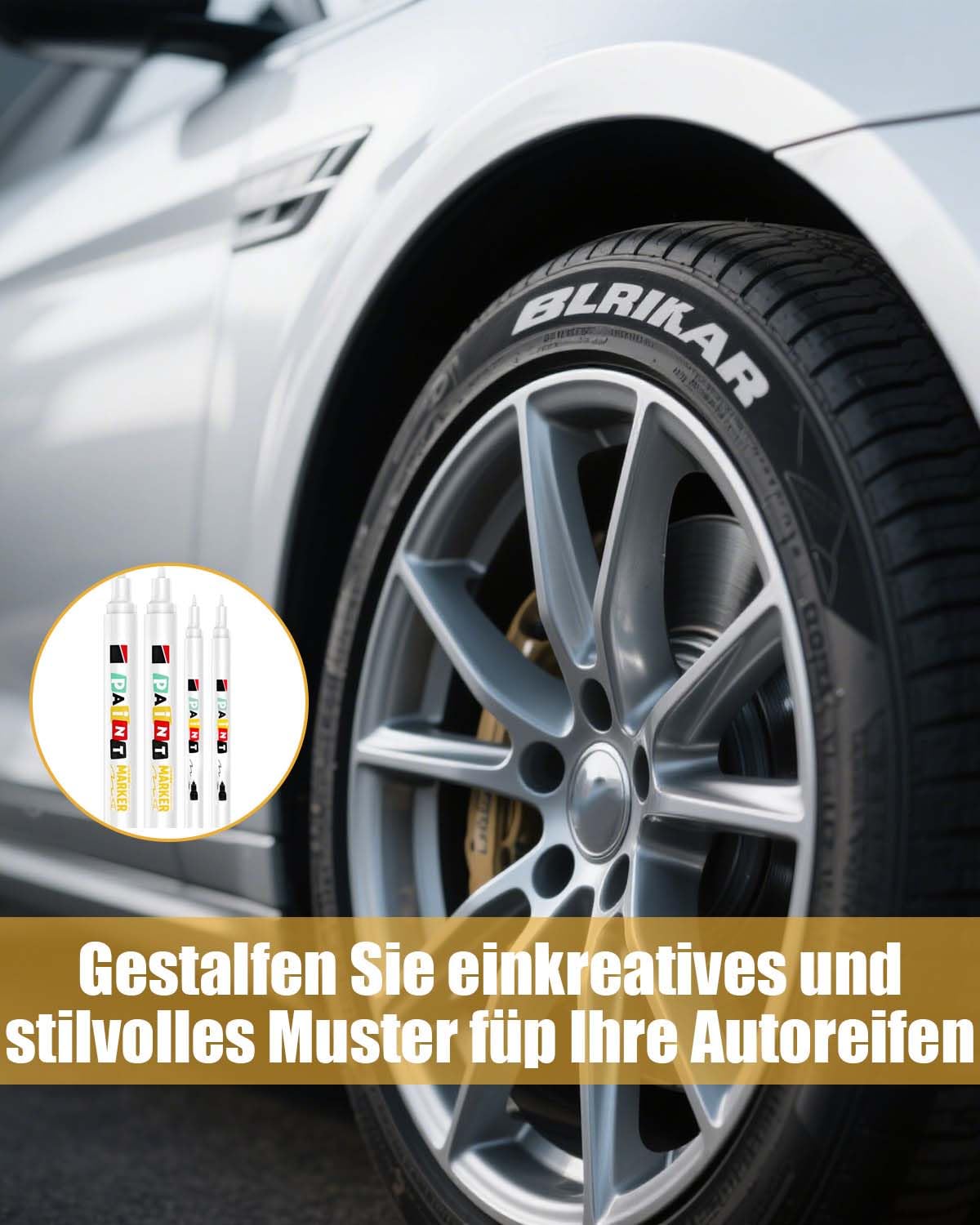 Confezione da 4 pennarelli per pneumatici, pennarello bianco, impermeabile da 1 mm e 3 mm, pennarello bianco per pneumatici bianco, impermeabile, grande capacità per pneumatici di auto