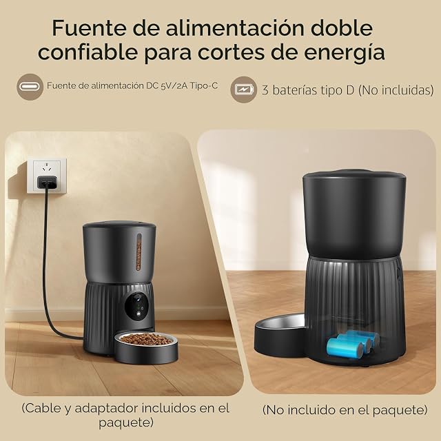 Foto 4 de 8 de Faroro Comedero Gato Automático WiFi, 1080P HD Cámara con Visión Nocturna