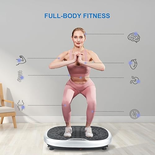Miniatura 19 de EILISON FitMax 3D XL - Máquina de ejercicio con placa de vibración para entrenamiento de cuerpo entero con bandas de bucle, máquina de drenaje