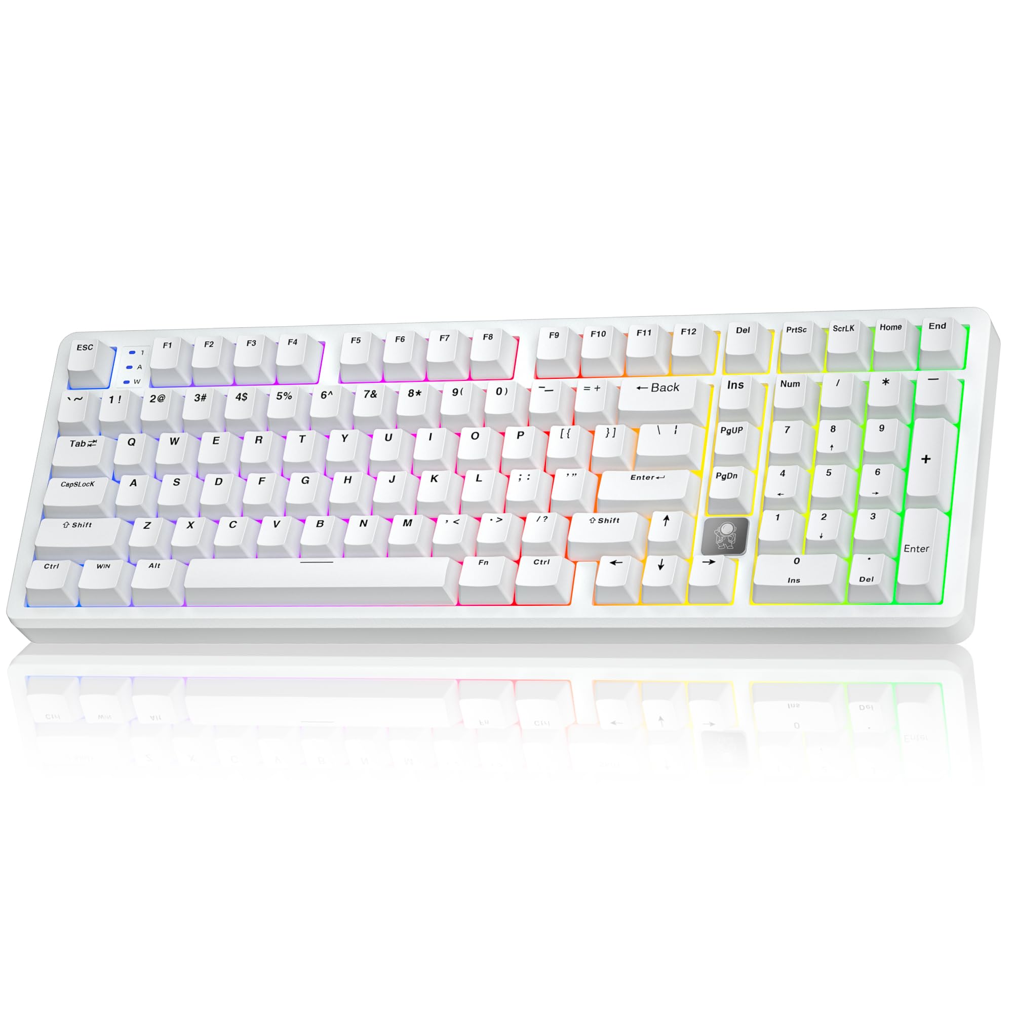 LEOBOG HI98C Pro Wireless Mechanical Gaming Aluminum Keyboard with Num Pad | Tri-Mode Wired/2.4G/BT5.0, Gasket Mount, Hot Swappable, RGB Backlit, White Custom Creamy Keyboard for PC Gaming & Office