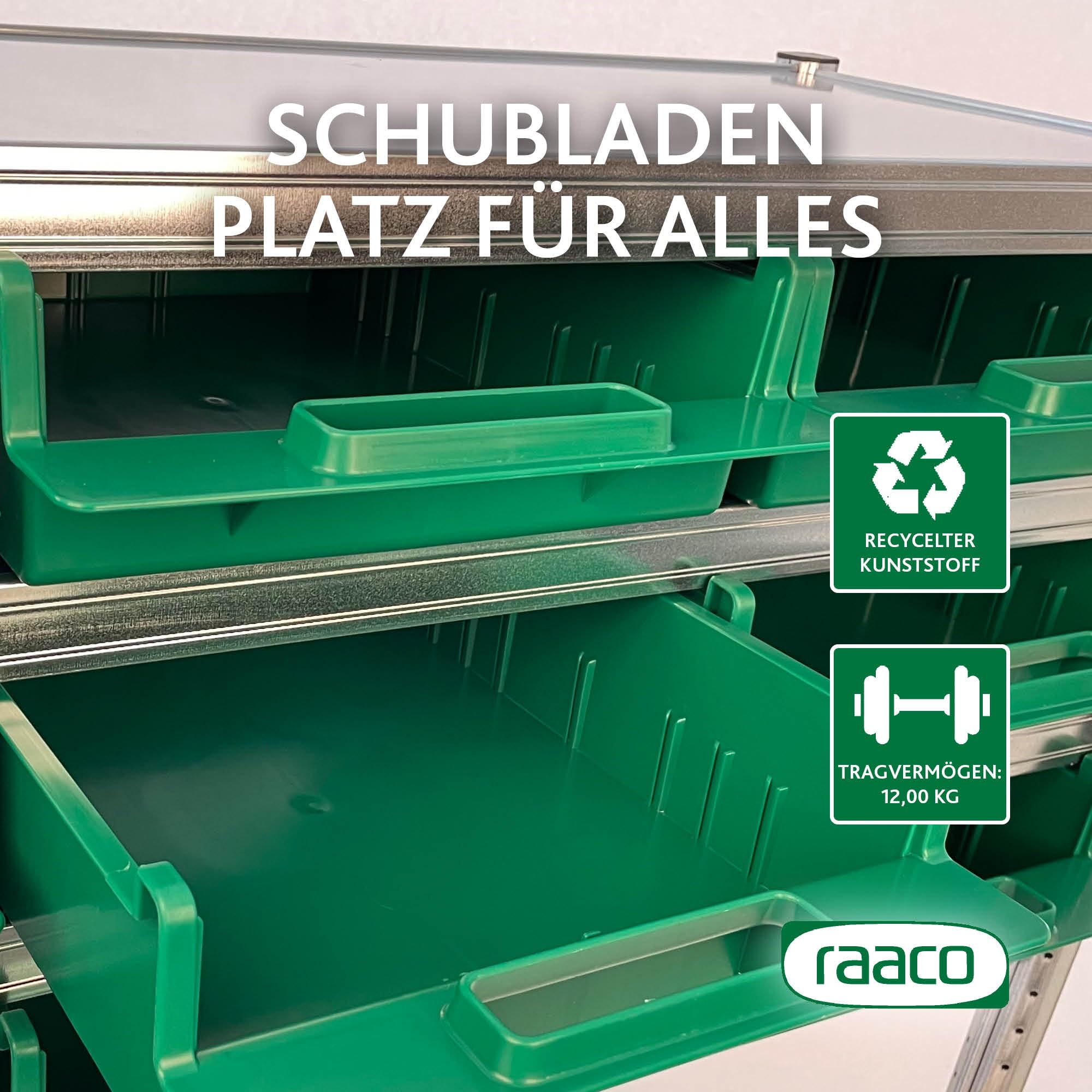 Raaco Regalbox 4-800 - Stapelbare Lagerbox 38x28x10cm, 15kg Traglast
