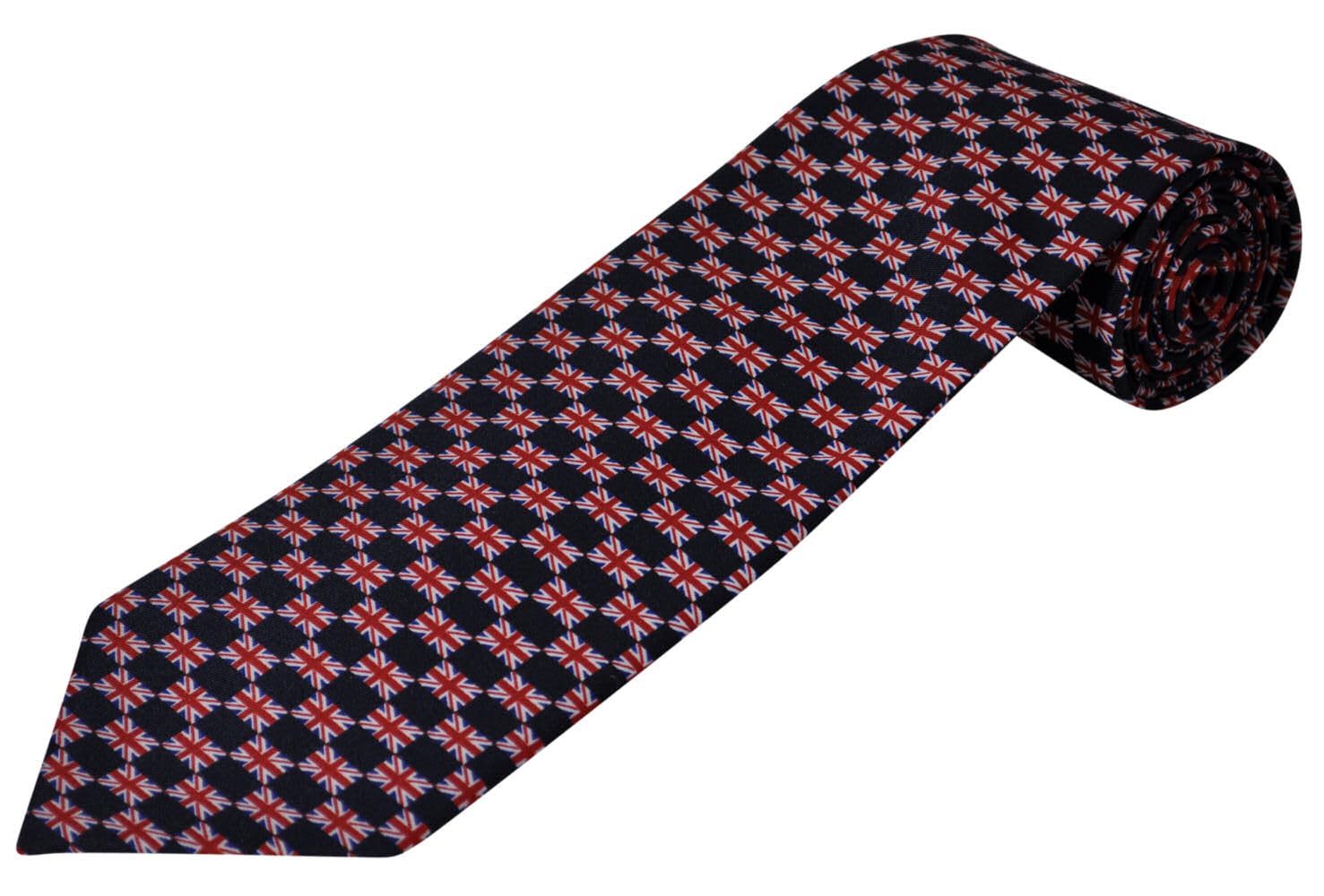 The Tie Studio Multicolor Union Jack Tie – British Flag Novelty Tie, Patriotic Uk Flag - Polyester Necktie