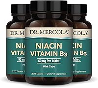 Vista 8 de Dr. Mercola Vitamina B3 de niacina, 90 porciones (270 tabletas), suplemento dietético, mini tabletas, vitamina B esencial, sin OMG