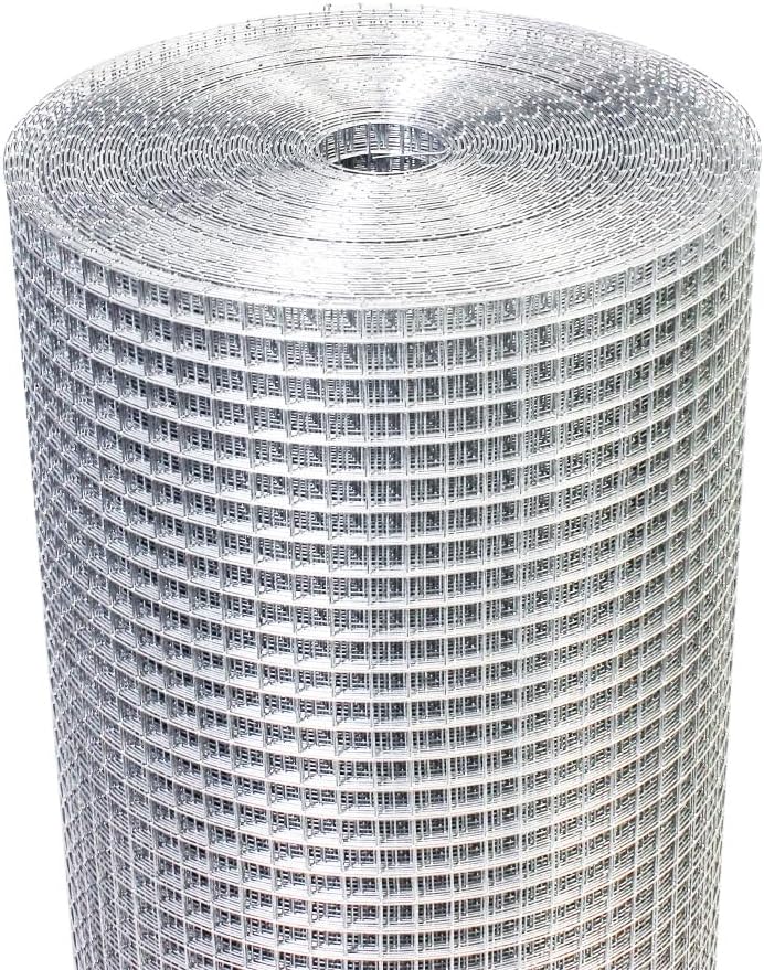 Hardware Cloth 1/2 inch 60in x 100ft 19 Gauge, Hot-dip Galvanized After Welding Chicken Wire Fence Roll Garden Plant Welded Metal Wire Fencing Roll, Rabbit Cages Snake Fence