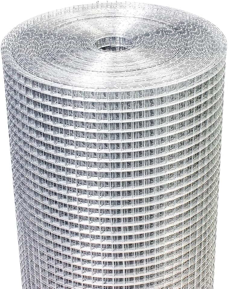 Hardware Cloth 1/2 inch 60in x 100ft 19 Gauge, Hot-dip Galvanized After Welding Chicken Wire Fence Roll Garden Plant Welded Metal Wire Fencing Roll, Rabbit Cages Snake Fence