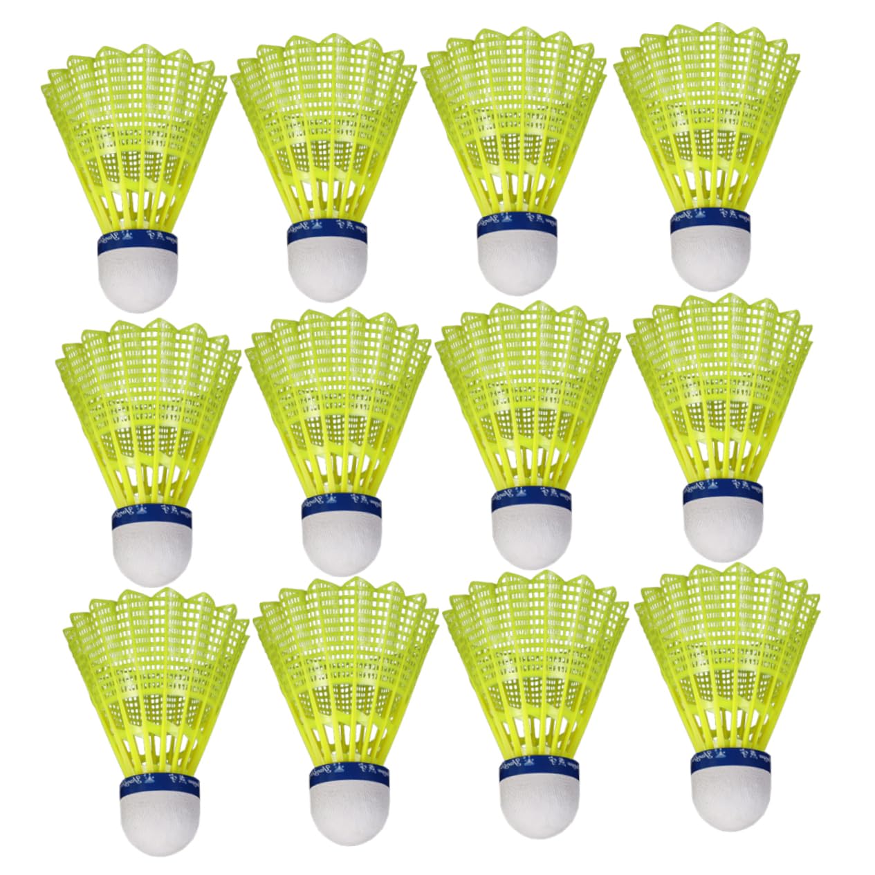 Parliky 12pcs Badminton Shuttlecocks Sturdy Plastic Birds Sports Badminton Birdies for Fitness