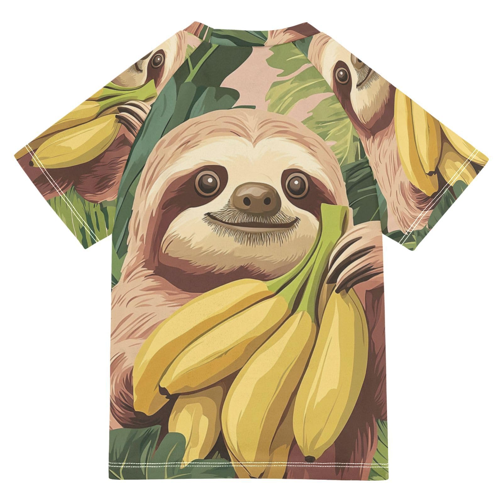 Jucciaco Boys Swimsuit Koala Banana Monstera Sunscreen Kids Sun Rashguard Short Sleeve T-Shirts Swimwear Sets UPF 50+ Multicoloured