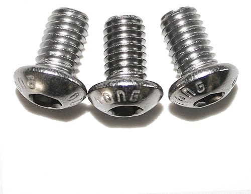 100 piezas M4-0.70 x 6 mm Tornillos de cabeza de botón con casquillo hexagonal, acero inoxidable 18-8, llave hexagonal Allen, ISO 7380