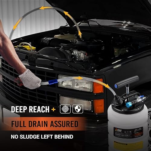 Miniatura 5 de Bomba EWK extractora neumáticamanual para cambio de aceite patentada de 3.9 galones para extracción de vacío de fluidos automotrices.