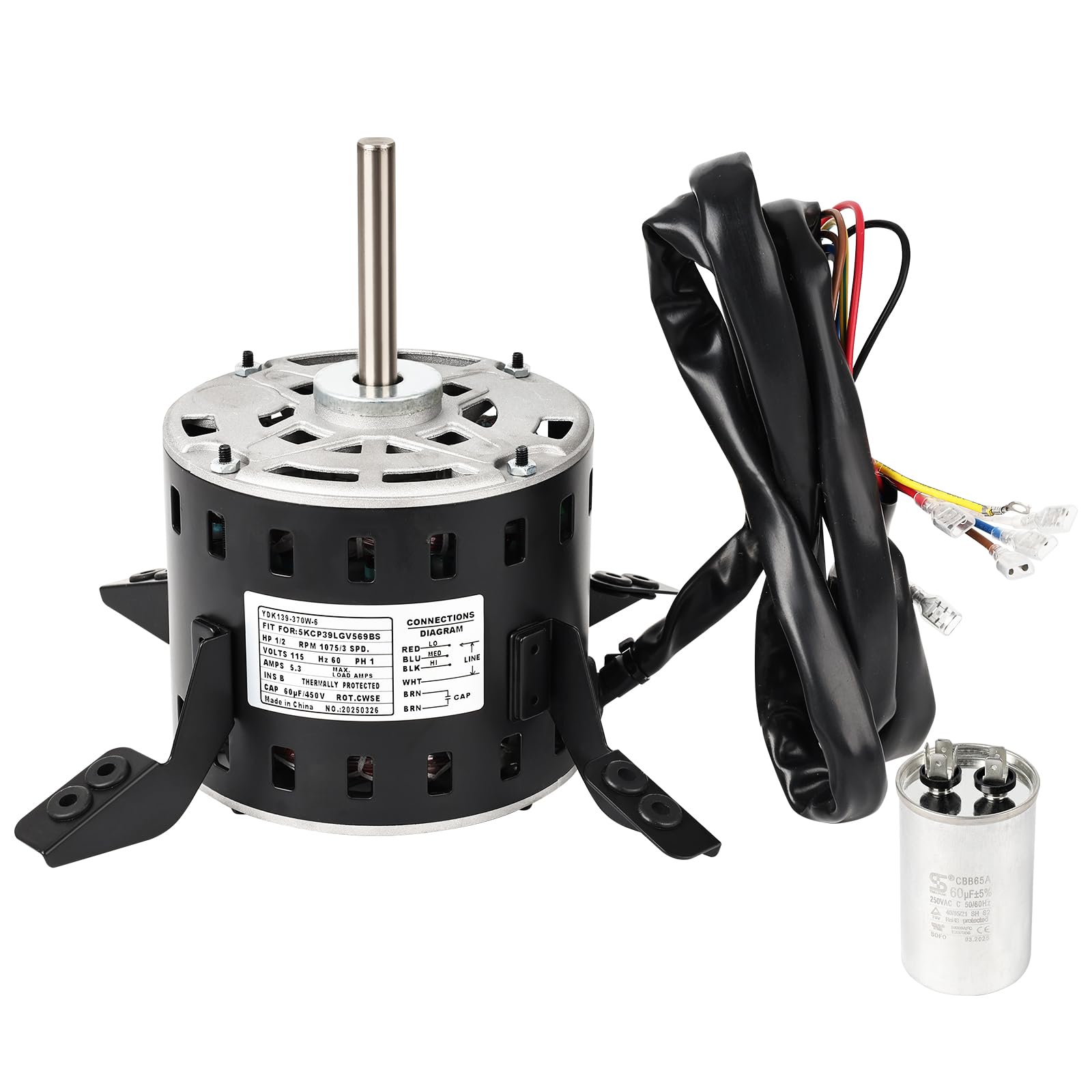 5kcp39lgv569bs furnace blower motor compatible with ge bryant carrier payne condenser motor(1/2hp 115v 1075rpm 3spd 60hz) replacement hc43te113 5kcp39lgsa06s electric motor