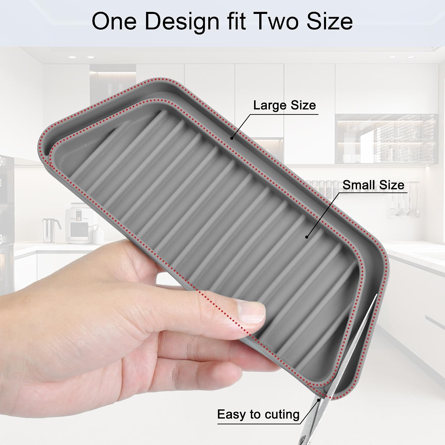 KindGa Refrigerator Drip Tray - Refrigerator drip Catcher 2 Pack Grey