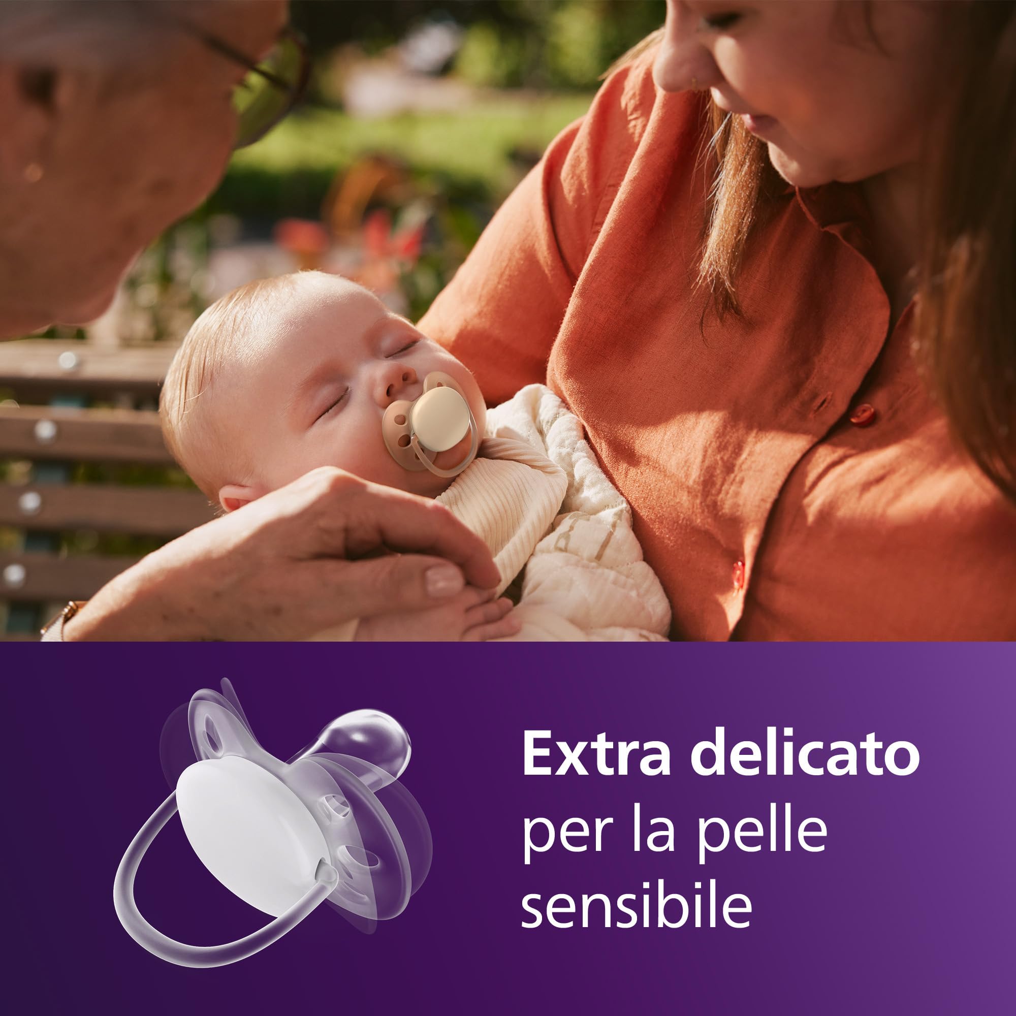 Philips Avent Ultra Soft Ciuccio ortodontico per neonati 0-6 mesi, silicone morbido, senza BPA, confezione da 2