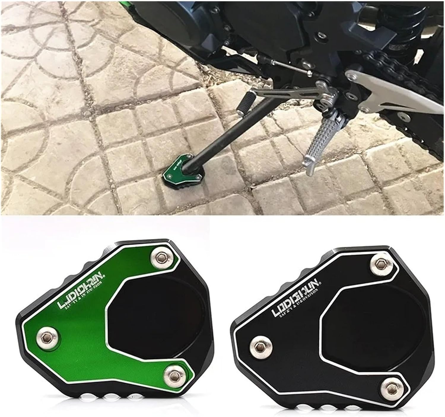 Motorcycle Kickstand Enlarge Plate For KA&WASAKI ZH2 Z H2 2019 2020 2021 Motorcycle CNC Kickstand Foot Side Stand Extension Pad Support Plate