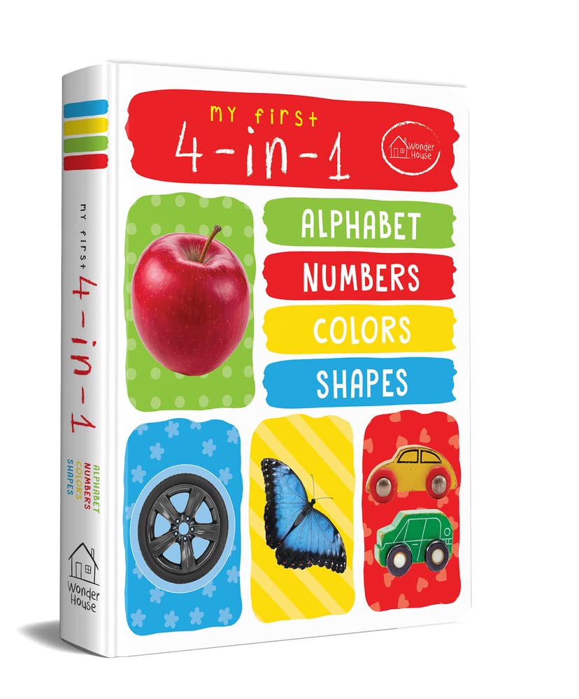 Wonder House Books My First 4-in-1 Board Book: Alphabet, Numbers, Colors & Shapes for Toddlers Early Learning