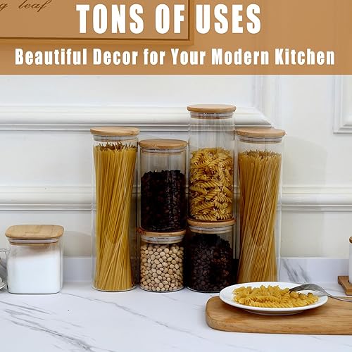 Miniatura 7 de REFSAVER Contenedores de vidrio para almacenamiento de alimentos, paquete de 6 recipientes de almacenamiento de despensa con tapas herméticas de