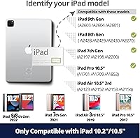 Vista 4 de WIWU Funda para iPad de 9ª/8ª/7ª generación con teclado, funda desmontable con soporte vertical, para Air 3rd, iPad Pro 10.5 pulgadas, trackpad