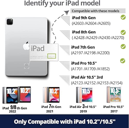 Miniatura 5 de WIWU iPad Keyboard 10.2 iPad 987 generación con teclado, funda para iPad Air de 3 generación, iPad Pro de 10.5 pulgadas 2017, teclado inteligente