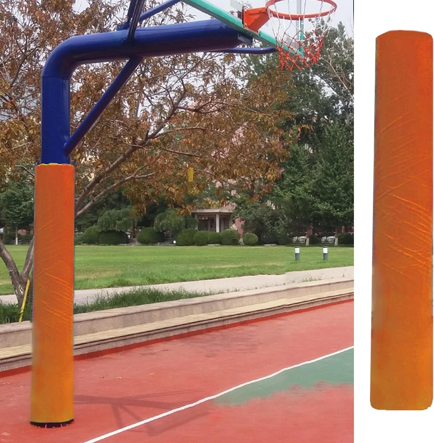 Pole Padding Wrap Around Pole Pad for Playground Outdoor, Round Pole Protection Padding 3.5In, Heavy Duty Basement Support Post Safety Pole Padding(Green)(120Cm(47In)