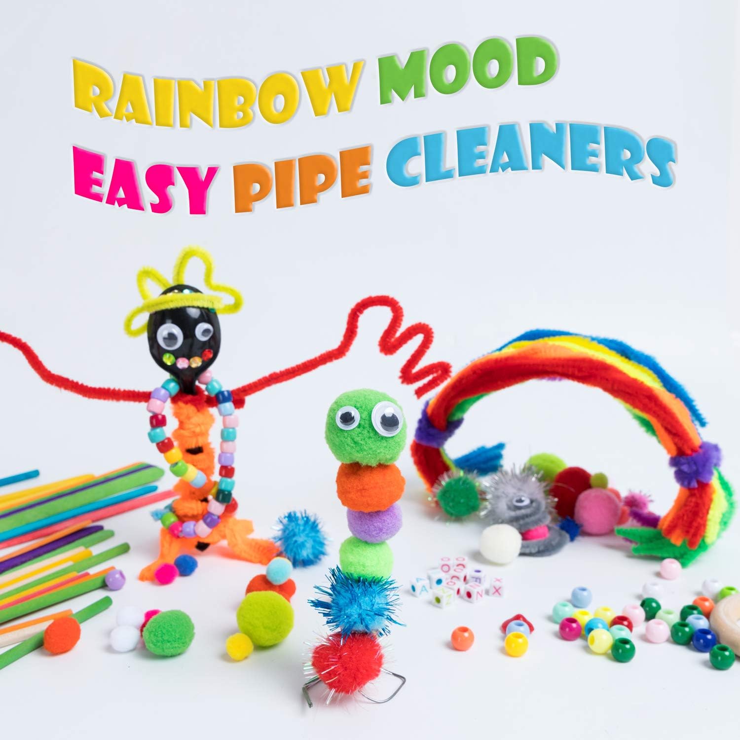 N&T NIETING 1358Pcs Craft Kits for Kids Ages 4-8, Art Craft Supplies Include Pipe Cleaners, Pom Poms, Feather and Felt, Foam Balls,Storage Box - All in One DIY Toddler Crafts Set for School : Arts, Crafts & Sewing