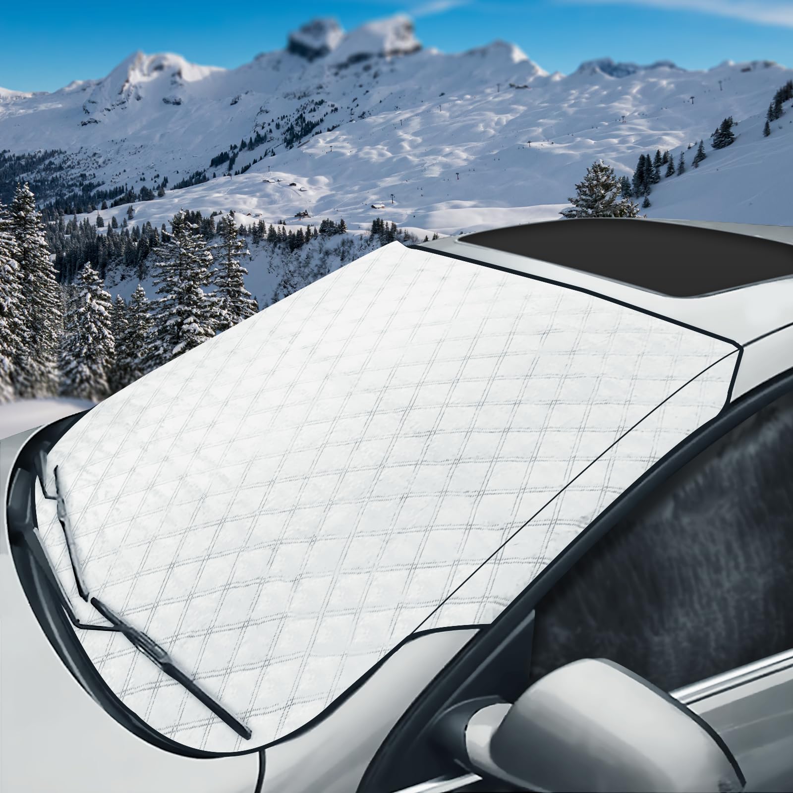 Copertura per parabrezza auto, protezione antigelo e sole, copertura protettiva pieghevole per parabrezza auto, copertura antipolvere impermeabile, protezione anteriore da neve, resistente, ultra