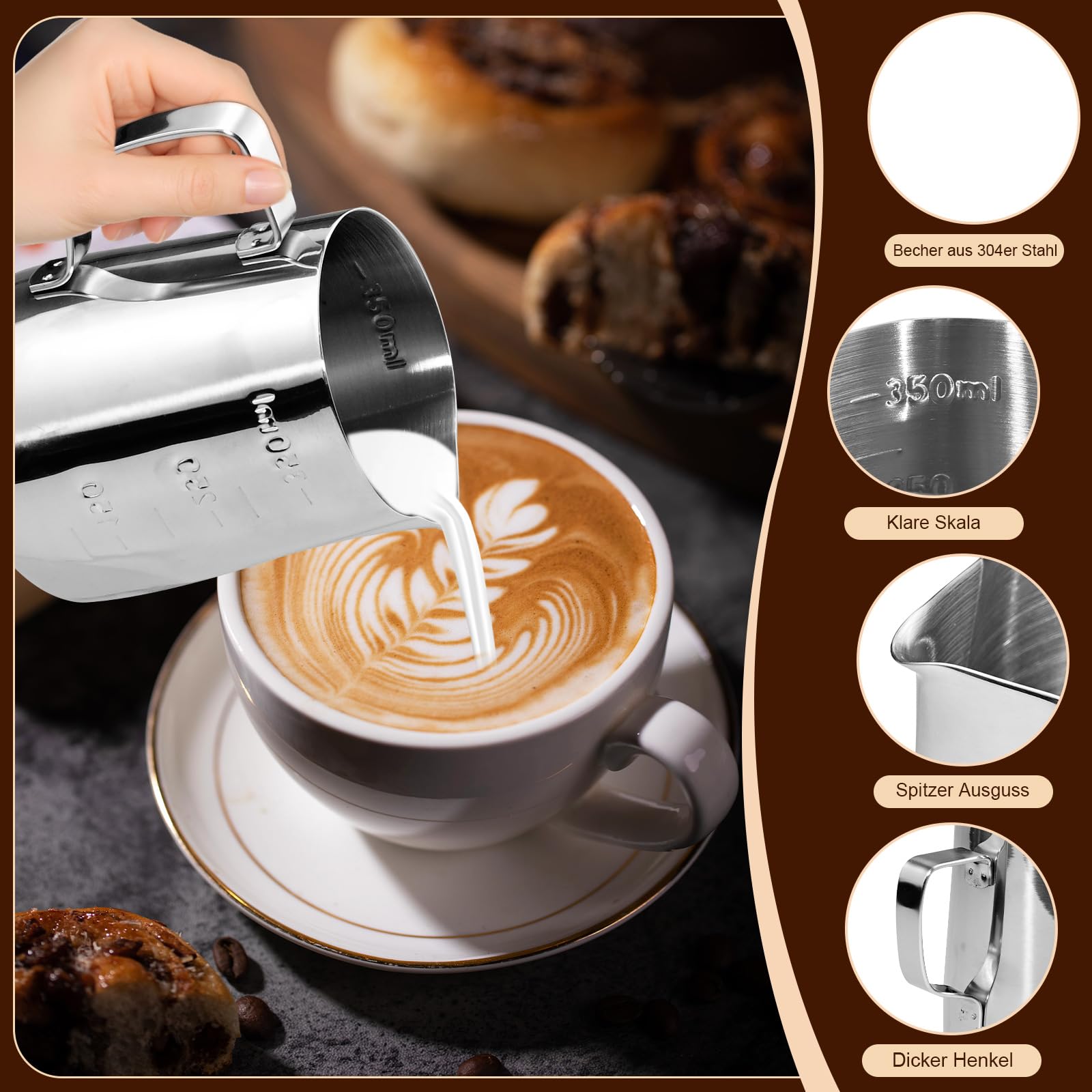 22-teiliges Kaffee-Tamper Set – Inkl. 51 Mm Stampfer, WDT-Werkzeug, Tamper-Matte, Milchkrug & Schablonen