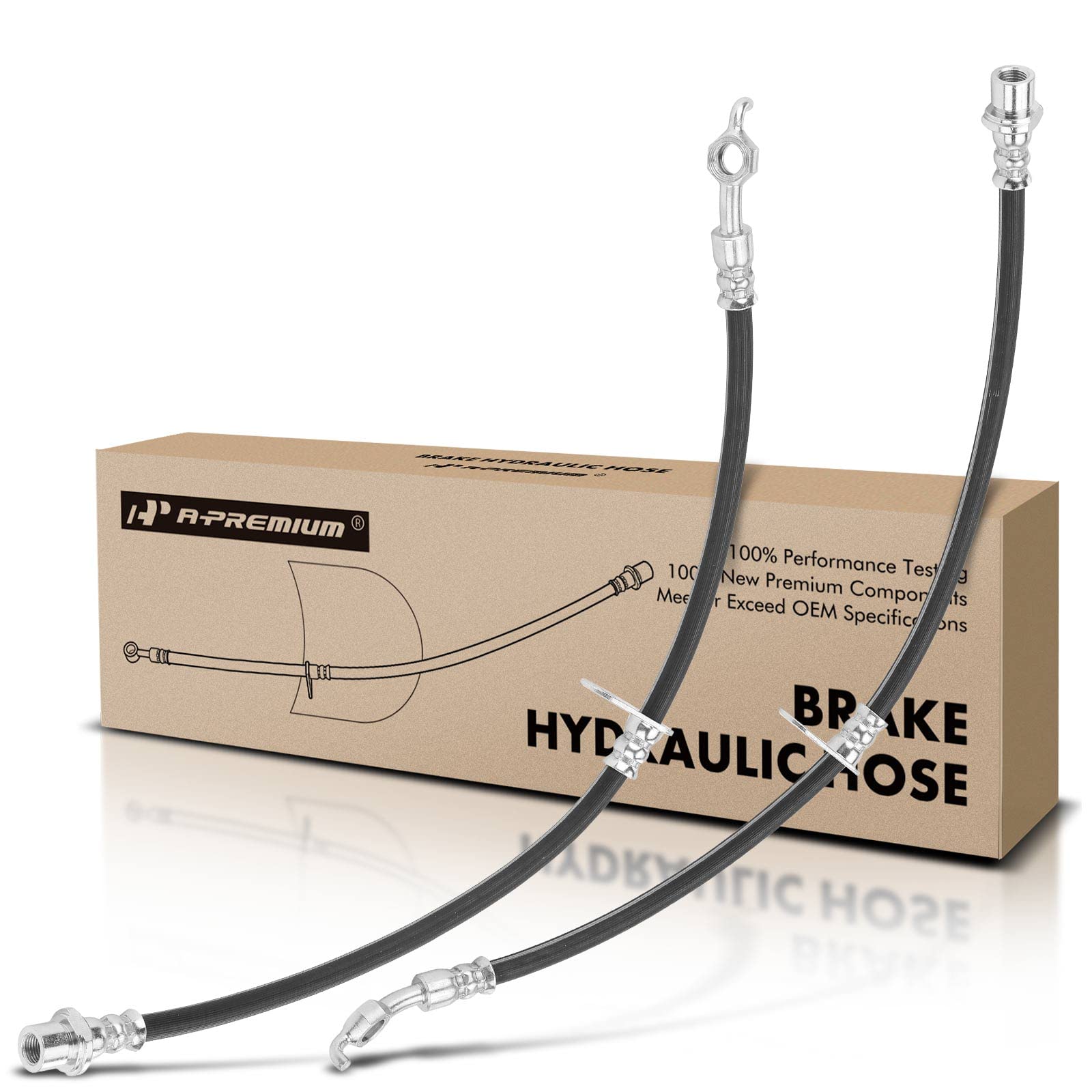 A-Premium Front Driver and Passenger Brake Hydraulic Hose Compatible with Select Toyota Models - RAV4 1998-2003 Electric 1996-2000 2.0L - Replace# 9094702781(Pack of 2)