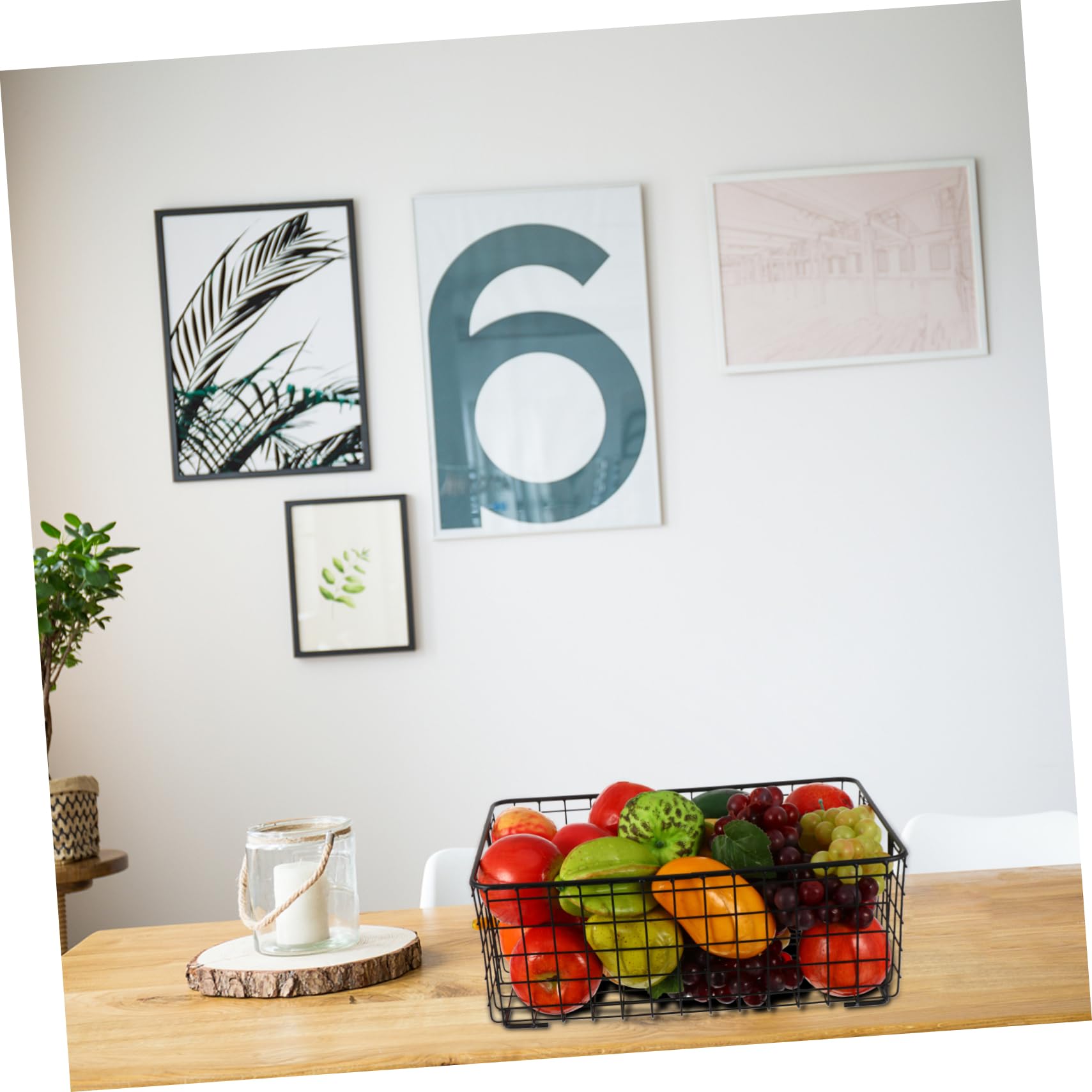 Cesto in Ferro Nero Design Semplice e Artigianato Delicato Porta Frutta e Snack per Organizzazione Cucina e Regalo Housewarming