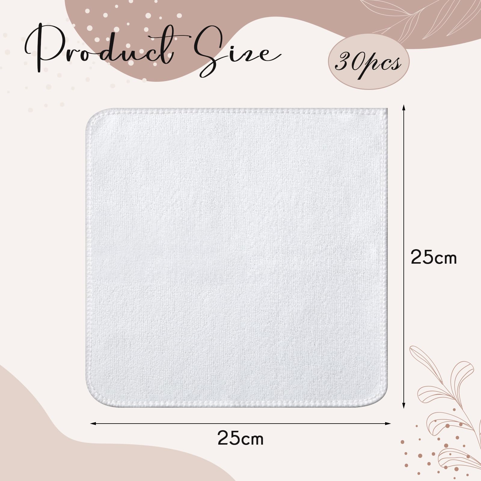 Hestya 30 Toallas de Microfibra de Secado Rápido Paños de Cara Absorbentes Suaves Pañuelos Faciales de Limpieza Reutilizables para Adultos SPA Deporte Belleza(Blanco,25 x 25 cm)