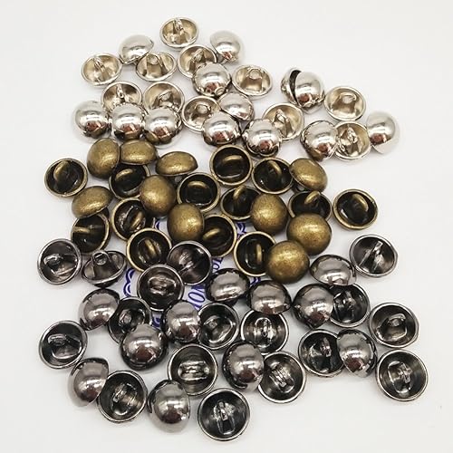 Miniatura 5 de HONEYSEW Botones de costura de capa de aleación de metal de 0.394 in, botones de cúpula de vástago de Mashroom de 100 unidspaquete, platanegrobronce