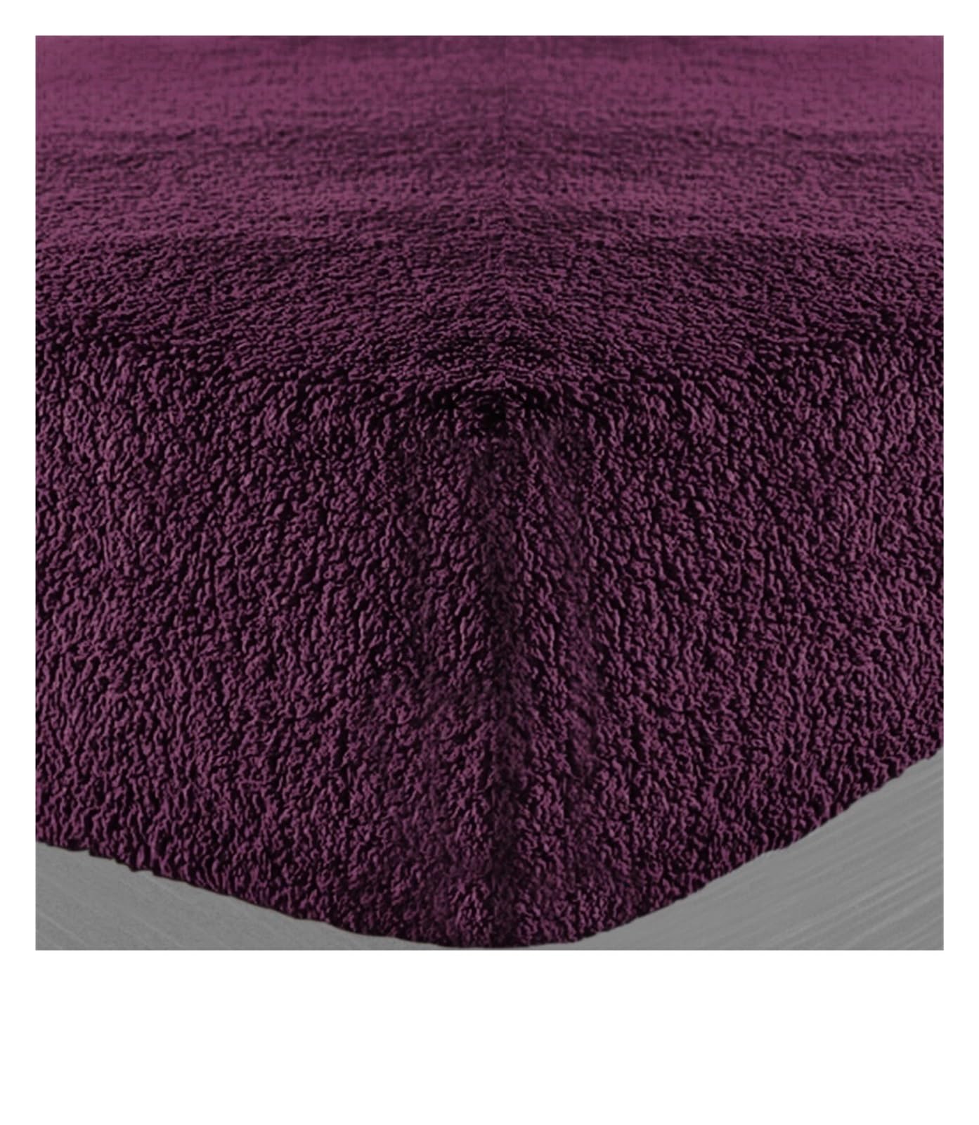 Lenzuolo ad Angoli in Pile Lenzuolo con angoli Biancheria da letto in morbido pile spesso e caldo termico(PURPLE,Single (3ft))