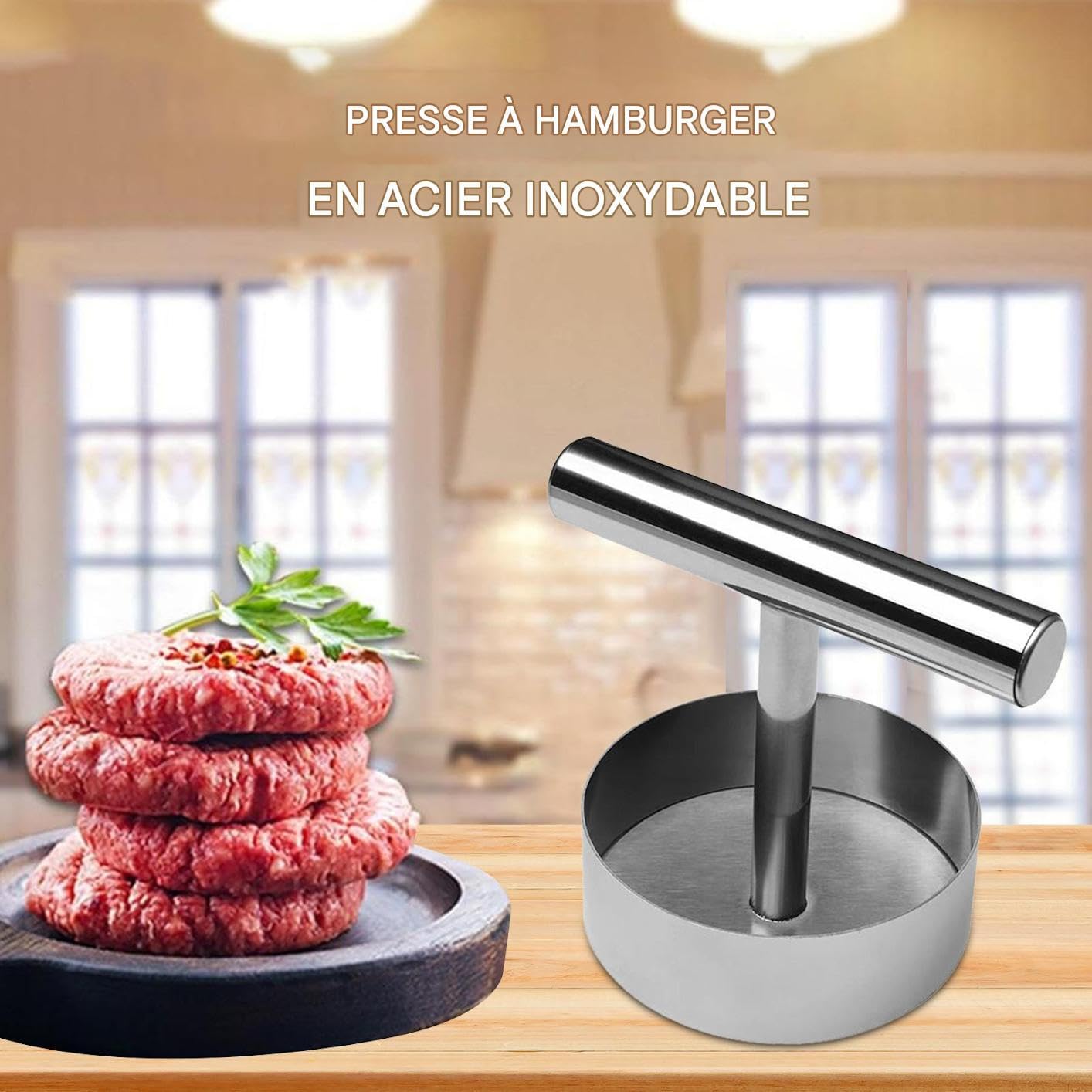 Moule À Burgers Façonneuse De Steaks Hachés,Forme À Hamburger En Acier Inoxydable | Ustensiles De Cuisine Robustes, Outil Multifonction Pour Façonner La Viande Pour Préparation Des Repas, Fêtes De Par