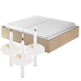 Simply Soson Vigil White Taper Candles Bulk - 112 Church Candles with Drip Protectors - White&comma; Ritual&comma; Memorial&comma; Tapered