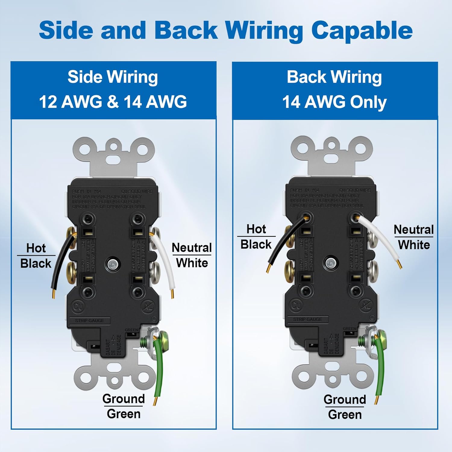 BESTTEN 30 Pack 15 Amp Outlet, Decorator Wall Outlet Receptacle with Screwless Wall Plate, 15A Standard Electrical Outlet, Tamper Resistant, Commercial and Residential Use, UL Listed, White