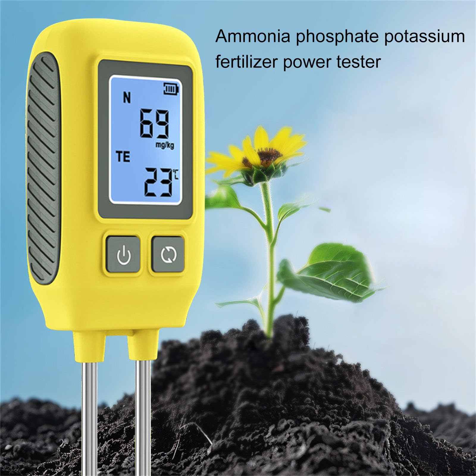 Probador de suelo 4 en 1, instrumento de prueba de suelo para NPK y temperatura en varios entornos de degustación