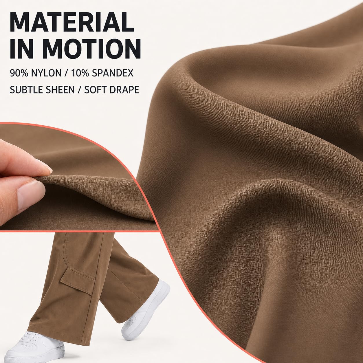 Women's Wide Leg Travel Pants, Pull-On Drawstring Waist & Pockets image 5