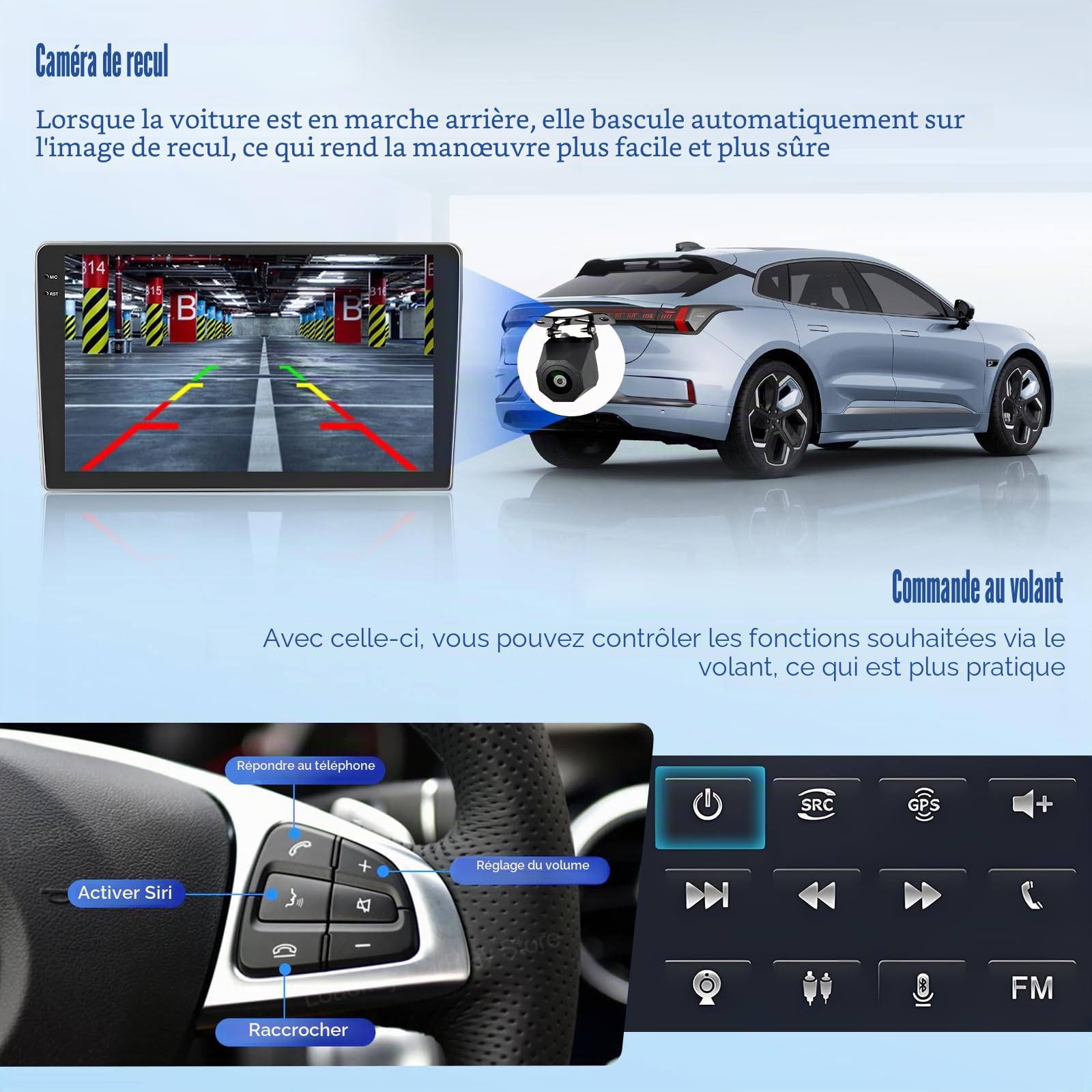 [4G+128G] Inefala Android 15 Autoradio pour Nissan Qashqai J10 2006-2016 avec Wireless Carplay Android Auto, 9" écran Tactile Poste Radio Voiture Bluetooth avec GPS WiFi RDS/FM Caméra de Recul & Mic