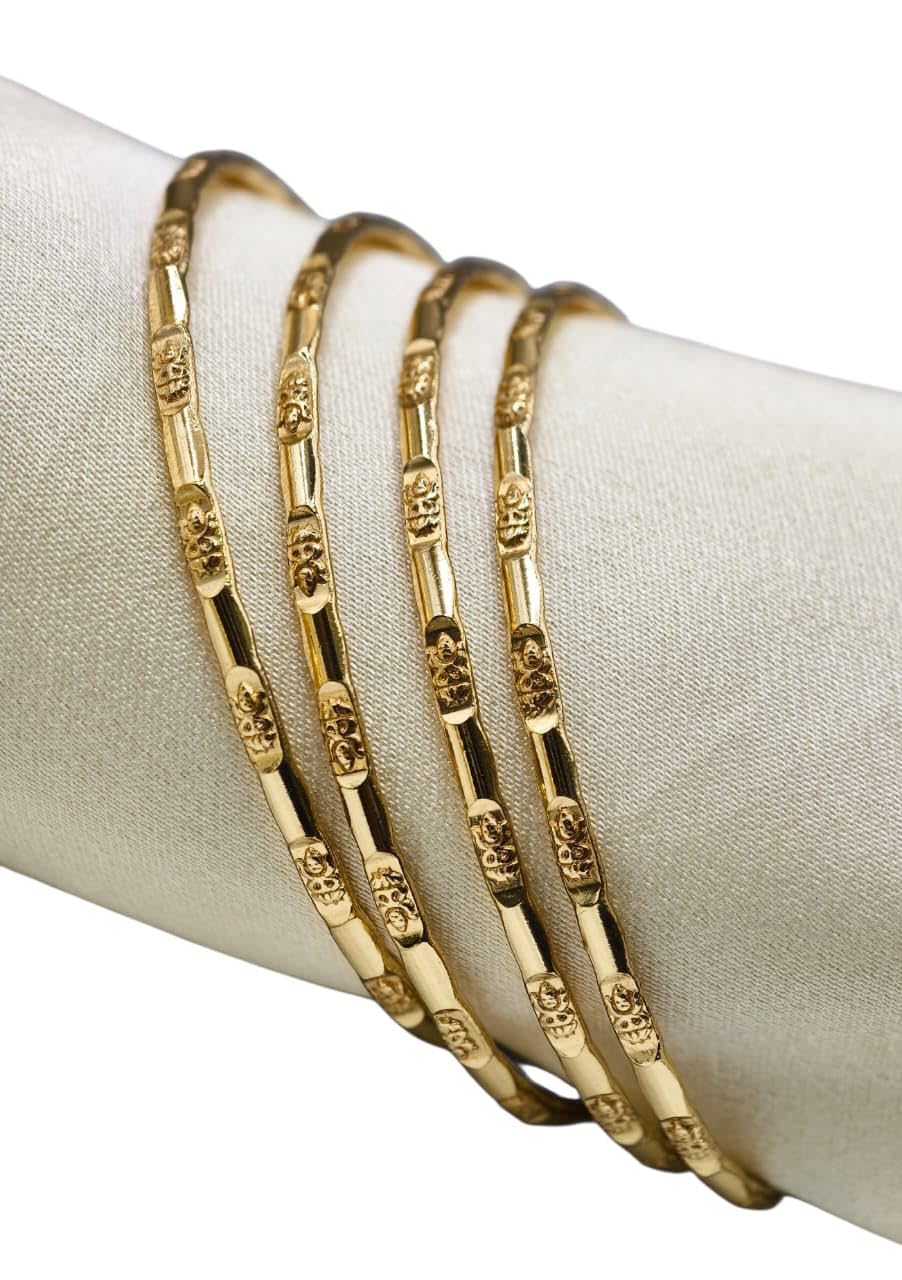 Buy Gold-Toned Panchaloga bangles with lakshmi devi symbol, Set of