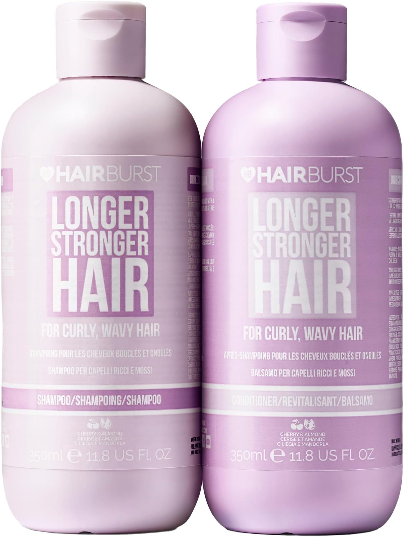 Wavy & Curly Hair Shampoo and Conditioner Set — Sulfate, SLS, Paraben Free, CGM Approved - Nourishing Amino Acids, Almond Extract & Cherry Oil - Curl Enhancing, Frizz Control & Moisturising