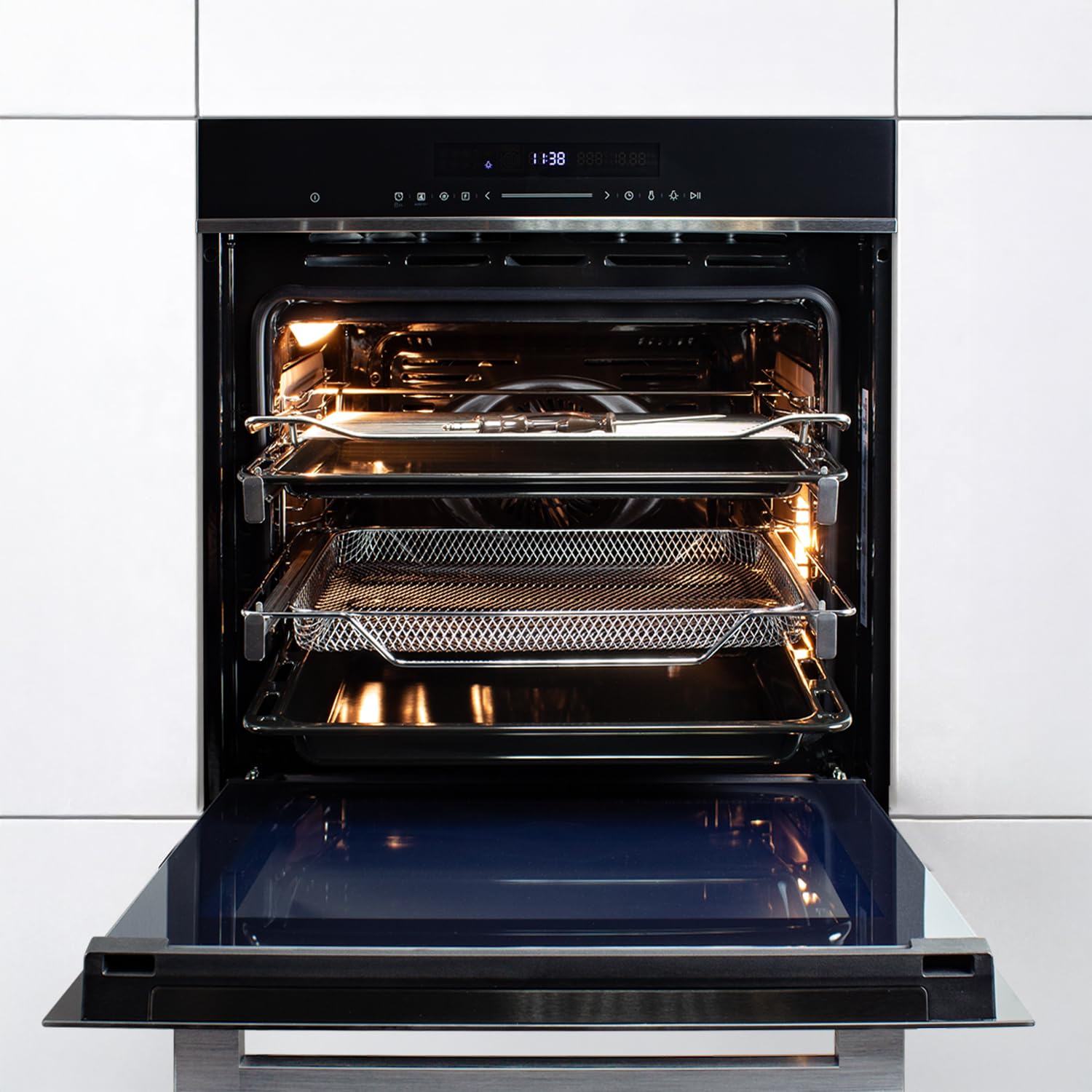 KKT KOLBE Autarkes Herdset 60cm Einbaubackofen EB8017ED 59cm Induktionskochfeld IH85904FZ Katalyse Pizzafunktion Grill Umluft Heißluft Timer Airfry