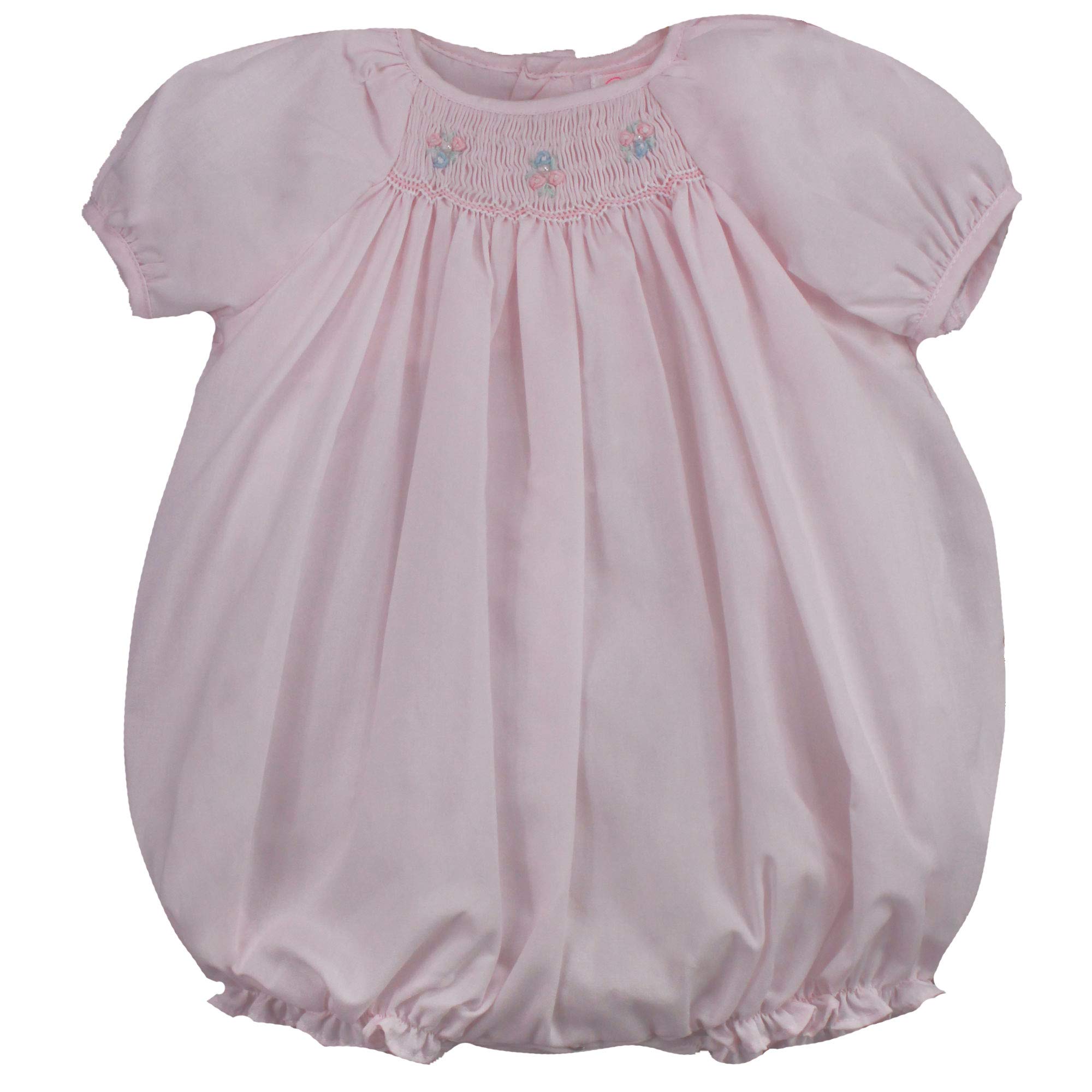 Baby Girls' Hand-Embroidered Smocked Bubble